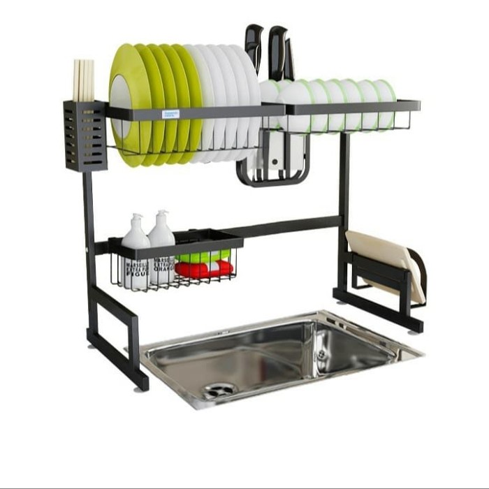 Peniris - Rak Piring Wastafel Tempat Peniris Cuci Piring Stainless Steel Kitchen - Kamusneptunus
