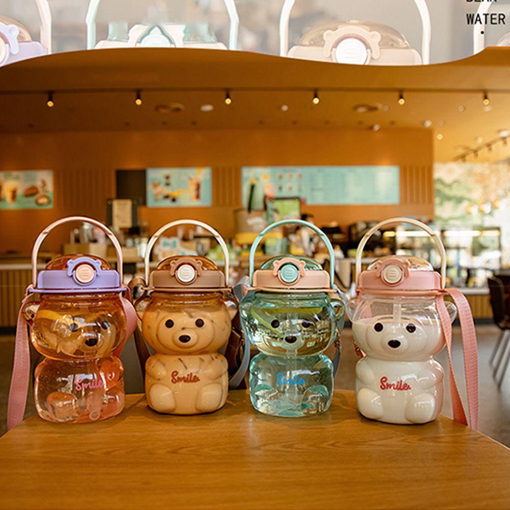 Top Kettle Portable Fashion Sedotan Kawaii Lovely Botol Plastik