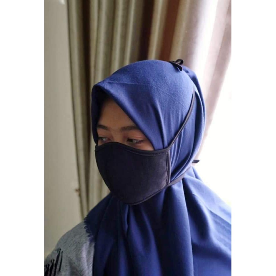 MASKER TALI MUSLIMAH / MASKET TALI HIJAB ( DAPAT DICUCI &amp; DIPAKAI BERULANG KALI )