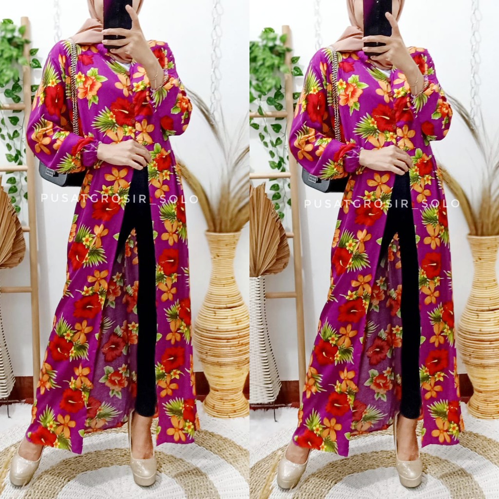 CUCI GUDANG!! LOLLY DRESS BELAH PUSATGROSIR_SOLO/ DRESS BELAH BUNGA RAYON PREMIUM TERMURAH