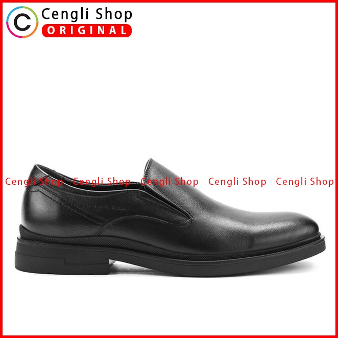 SEPATU PANTOFEL KULIT ANDREW PRIA ORIGINAL FORMAL ASLI HITAM ANM03