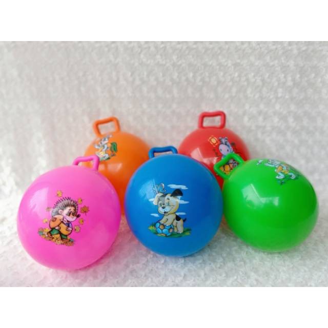 Bola Jumping Ball Bulat Diameter 45cm Hopball Jumping Anak 0703 - Polos Merah