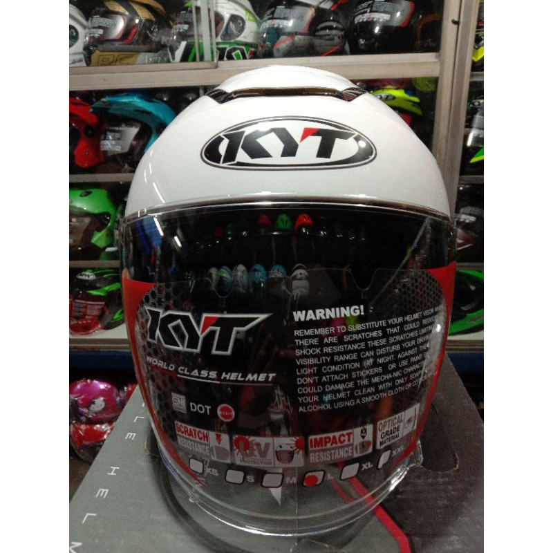 Jual helm KYT KYOTO R WHITE (PUTIH) Shopee Indonesia