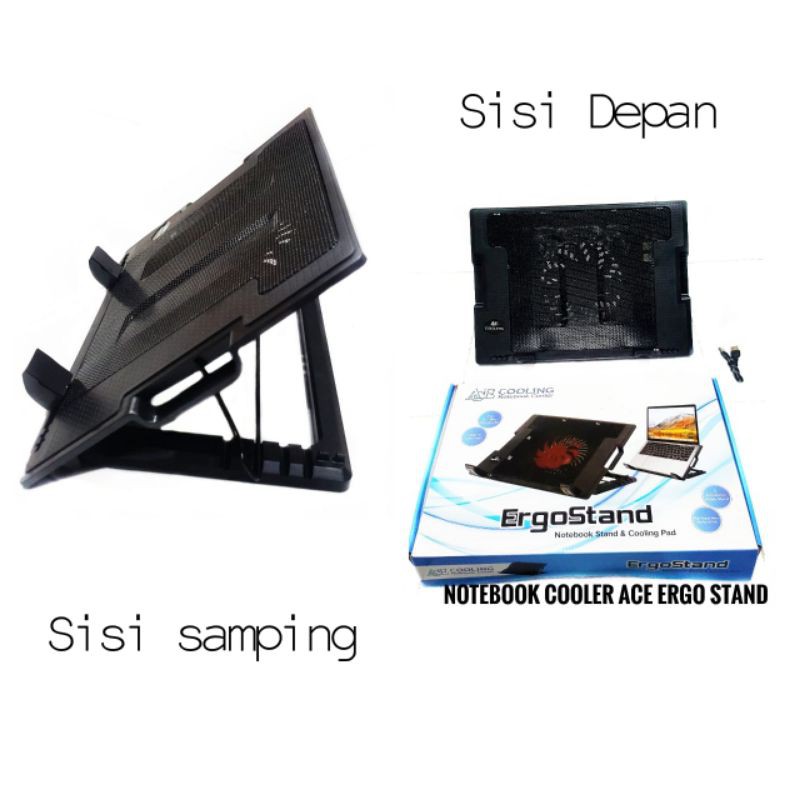 Kipas Laptop Ergostand Cooling Notebook Cooler Up to 17&quot;