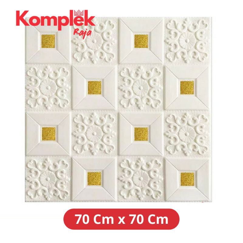 Wallpaper Dinding 3D Foam Batik Emboss Peredam Wallpaper Tebal-Batik Gold
