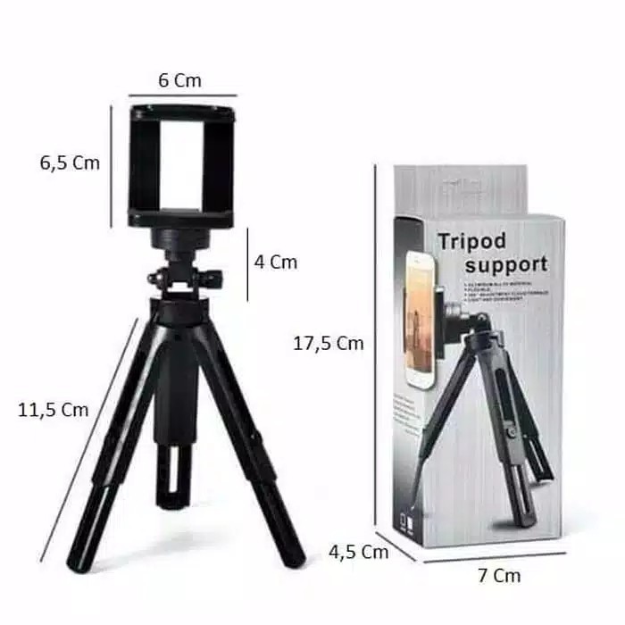 Tripod Support Mini Hp 4 Level For Smartphone + Holder