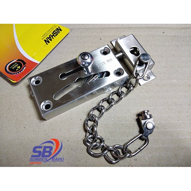 Grendel Rantai Pintu Stainless Model Ferza Slot Selot Gembok XUX-304 Kualitas Terbaik SBJ