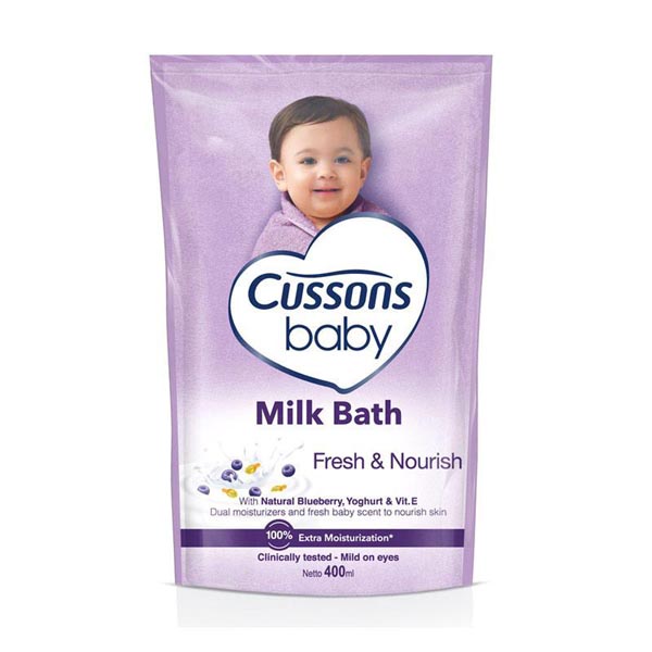 [400ML] [REFILL] Cussons Baby Milk Bath Soft &amp; Smooth Fresh &amp; Nourish - Sabun Mandi Bayi Refill 400ml_Cerianti