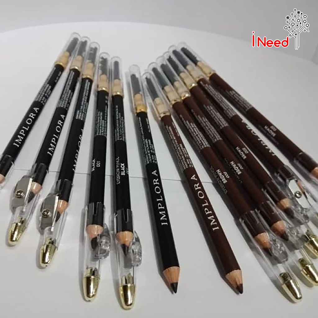 (INEED) BPOM PENSIL ALIS IMPLORA / EYEBROW PENCIL - brown | black | silver | grey brown | dark brown