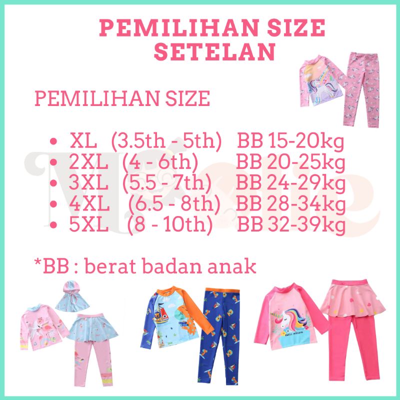 Moolie Baju Renang Anak Perempuan/Baju Renang Anak Muslim/ Baju Renang Anak Import