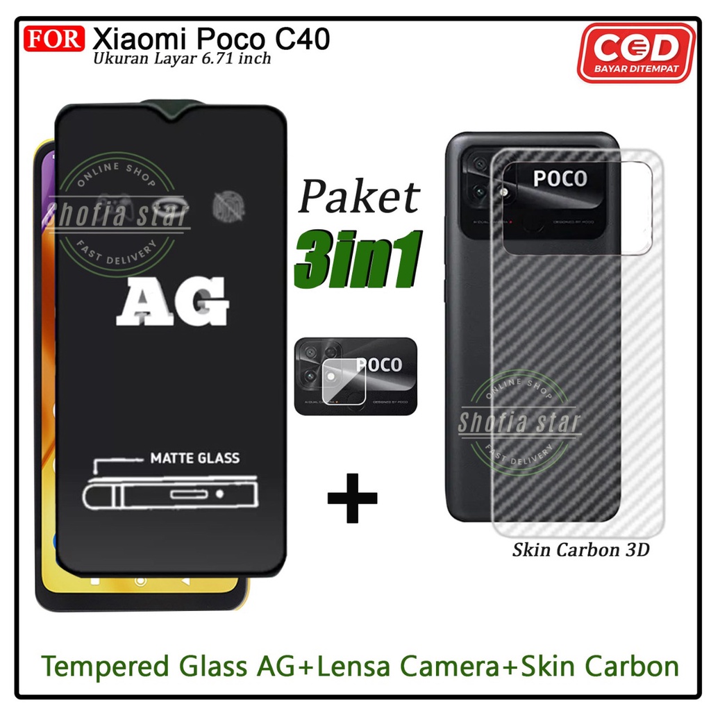 3in1 Anti Gores Ceramik Privacy Matte Poco C40 M4 Pro Poco x3 Gt X3 X3 Nfc X3 Pro M3 M3 PRO 5G Anti Spy Full Cover