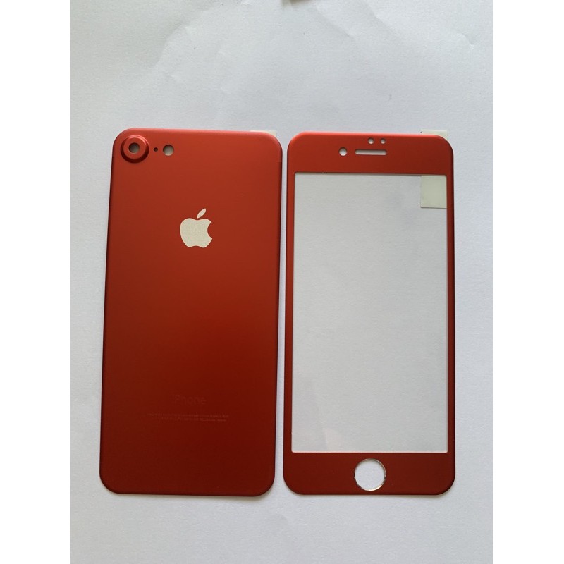 Iphone 7 / 7 Plus Red Edition Tempered Glass Fullset Depan Belakang