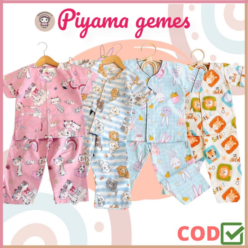 Afsheenastore Baju Tidur Anak Piyama Gemes Little Aruma / Ready Size S