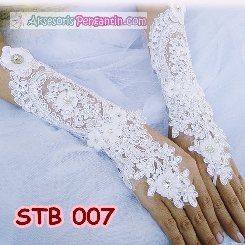 [BISA BAYAR DITEMPAT] AKSESORIS WEDDING SARUNG TANGAN FULL PAYET WEDDING GLOVES STB007