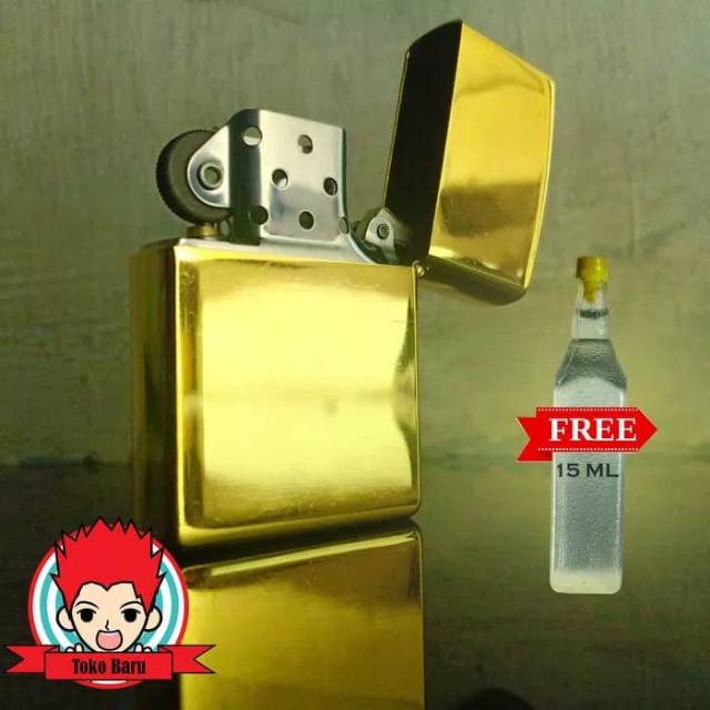 korek api model zippo gold polos premium