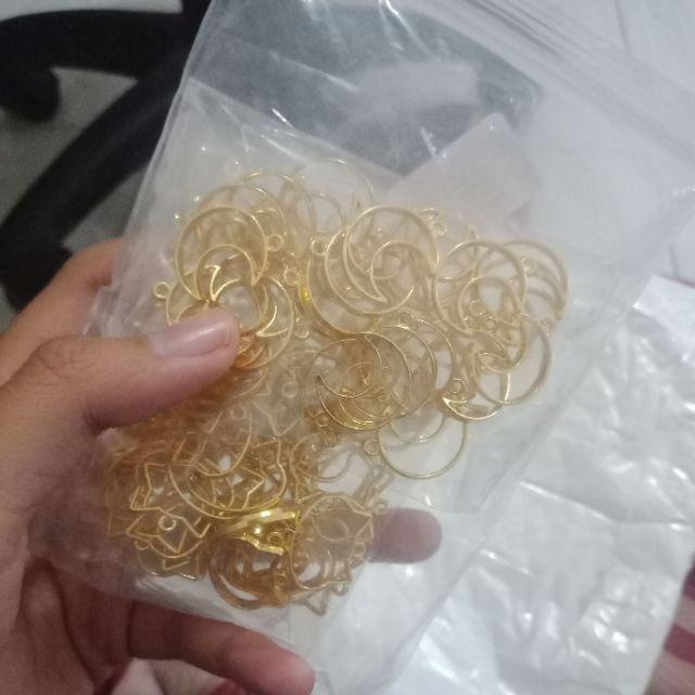 Inf Inf ✿ 90pcs Bingkai Bezel Bahan Resin Bentuk Bulan Bintang Untuk Membuat Perhiasan