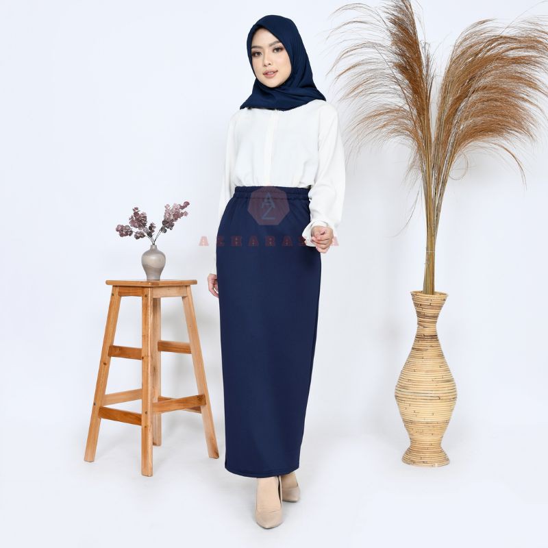 Rok span scuba fashion kerja kuliah wanita panjang best quality