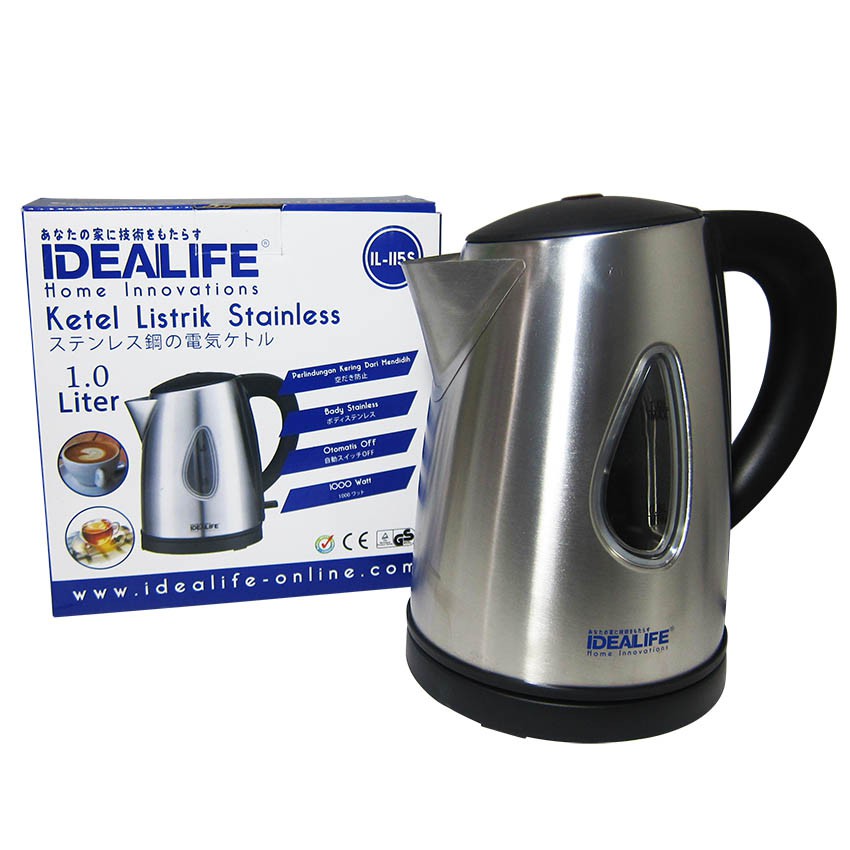 IOdealife IL115S Kettle Listrik [Teko Listrik] Kapasitas 1 Liter Stainless Steel