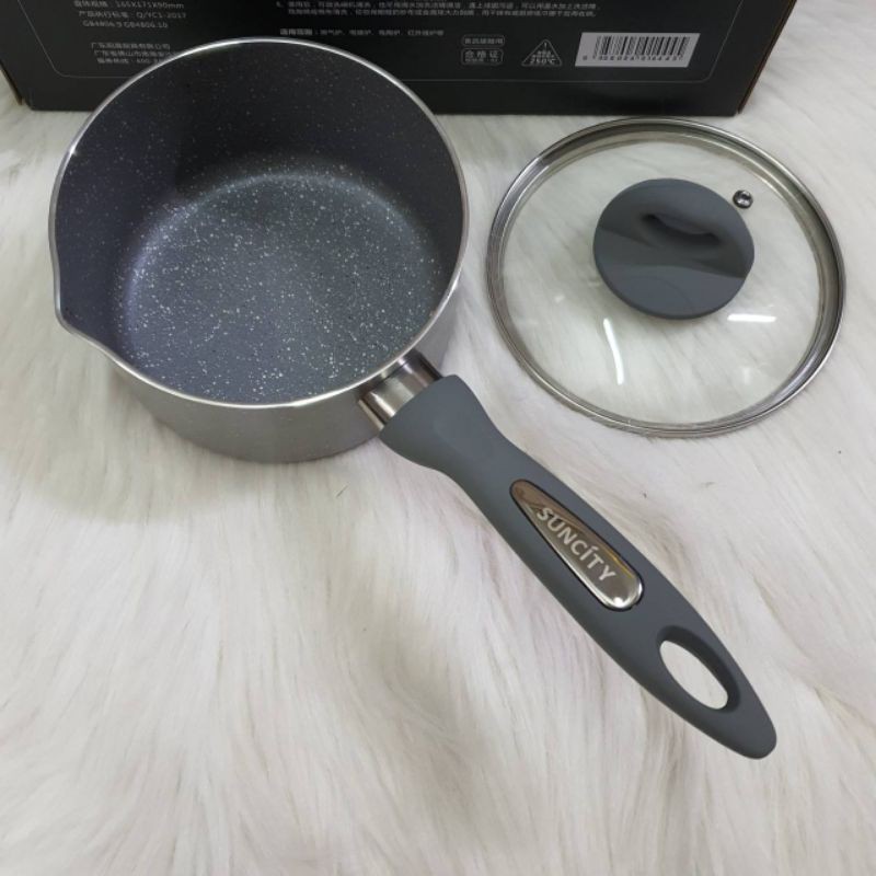 panci set kukusan steamer goreng deep fry 16cm marble teflon anti lengket