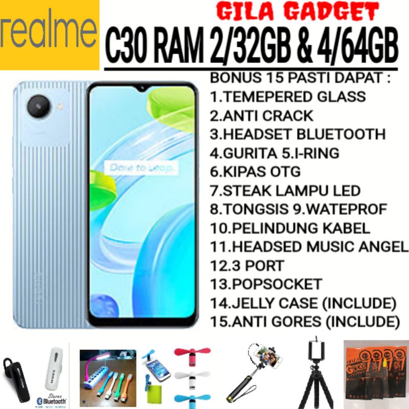 REALME C30 RAM 2/32GB + 4/64GB GARANSI RESMI