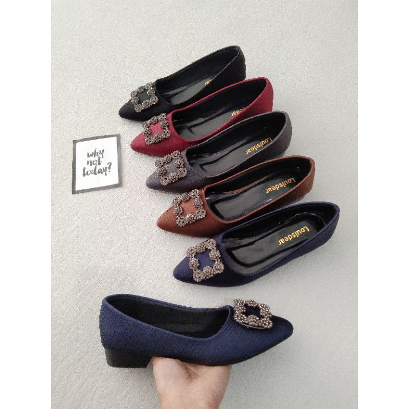 *New* Sepatu Flat Jelly Bludru  Alina 1803 / Sepatu Teplek Bludru Size 36-40 / Sepatu Karet Wa Louis