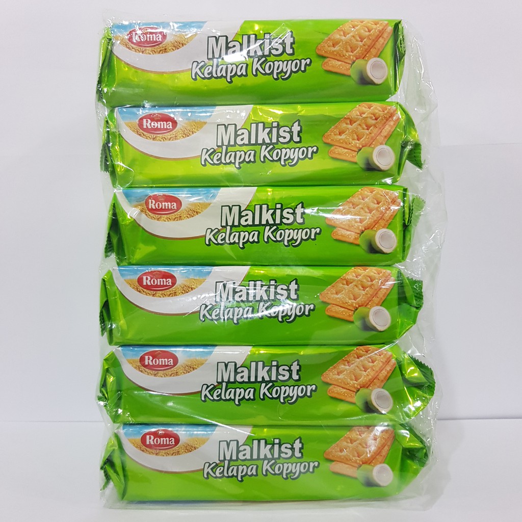 

Roma Malkist Kelapa Kopyor 252gr Isi 6 Bungkus/Snack/Camilan/Biscuit/Makanan Ringan/Biskuit