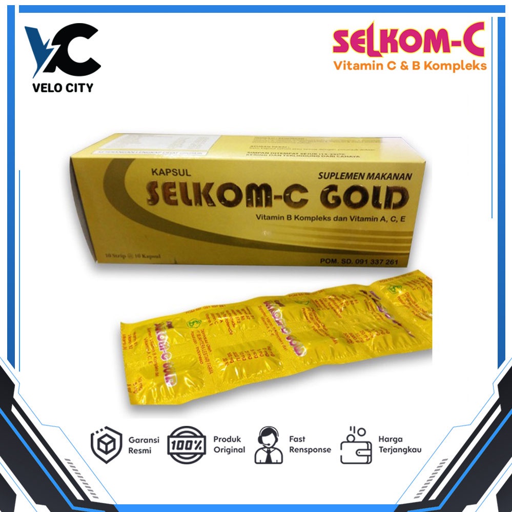 Selkom-C GOLD Vitamin B Kompleks A C E Multivitamin Suplemen