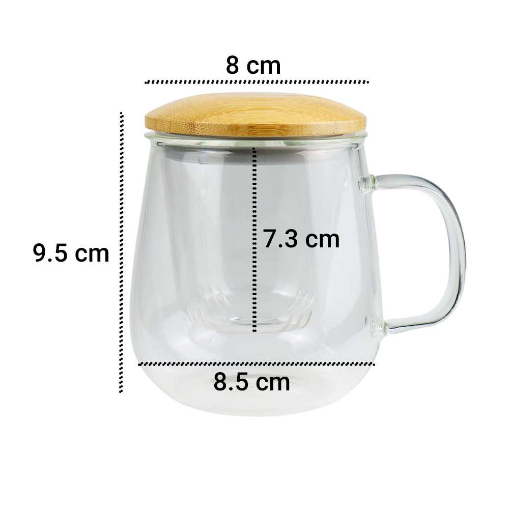 One Two Cups Gelas Cangkir Teh Tea Cup Mug with Infuser Filter