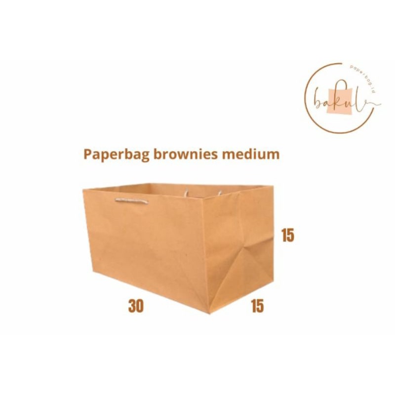 

(isi 12)PAPERBAG KUE BOLU BROWNIS CAKE 30X15X15 COKLAT POLOS