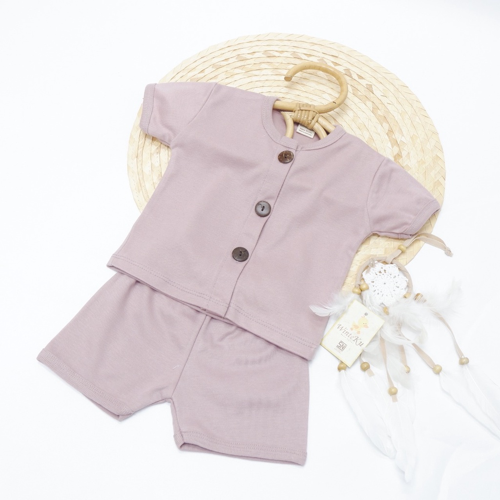 Basic Set Winteku POLOS PENDEK Girl-Setelan Kancing PENDEK POLOS Girl Magic callor