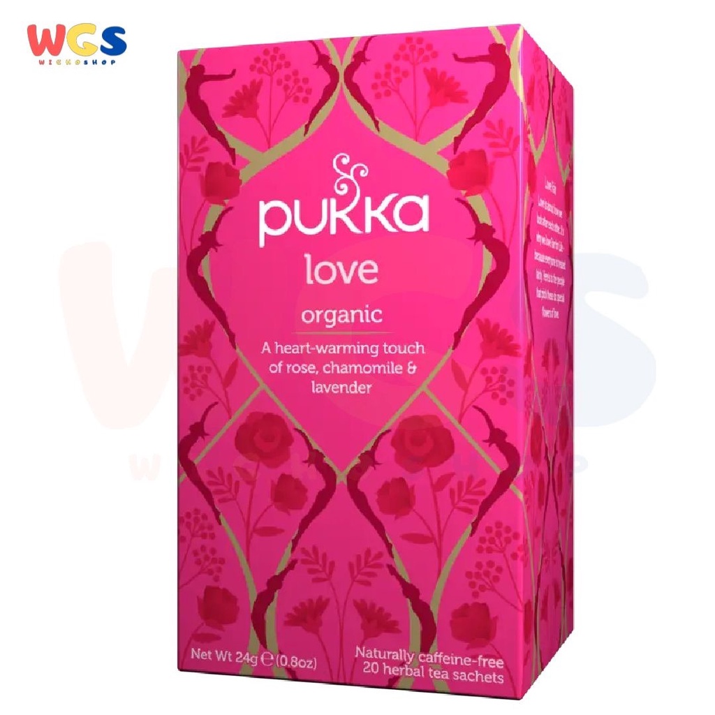 Pukka Love Organic Heart Warming Touch of Rose Chamomile Lavender 20 Tea Bags 24g