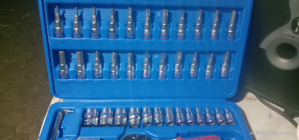 Kunci Shock Set 46pc 1/4 Dr.socket Set 0st2346mr Kunci Soket Kunci Socket