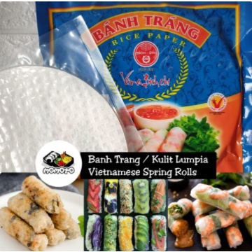 

⚡COD⚡ Rice Paper Banh Trang 22 cm isi 5 lembar Kulit Lumpia Vietnam Spring Roll Salad Wrap (6x=UTUH 250gr)