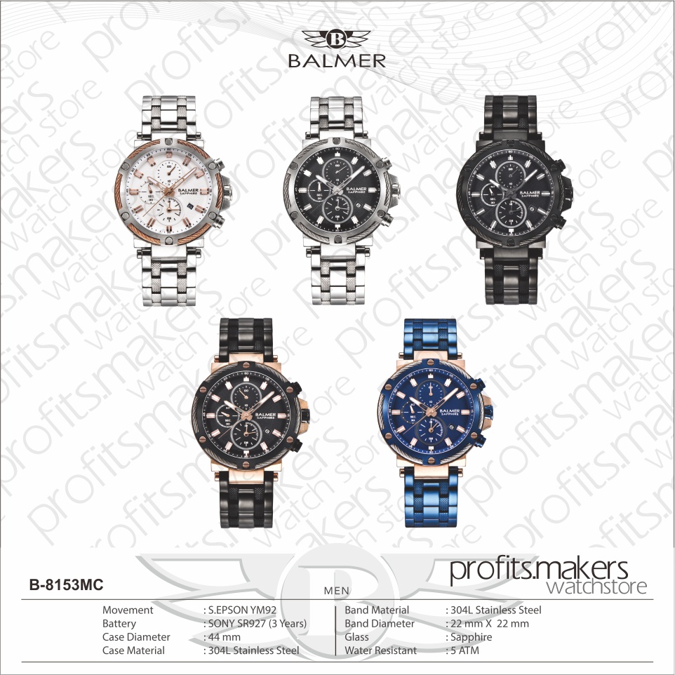 BALMER Watch B8153MC / B 8153 MC / B-8153-MC Jam Tangan Sapphire ORIGINAL