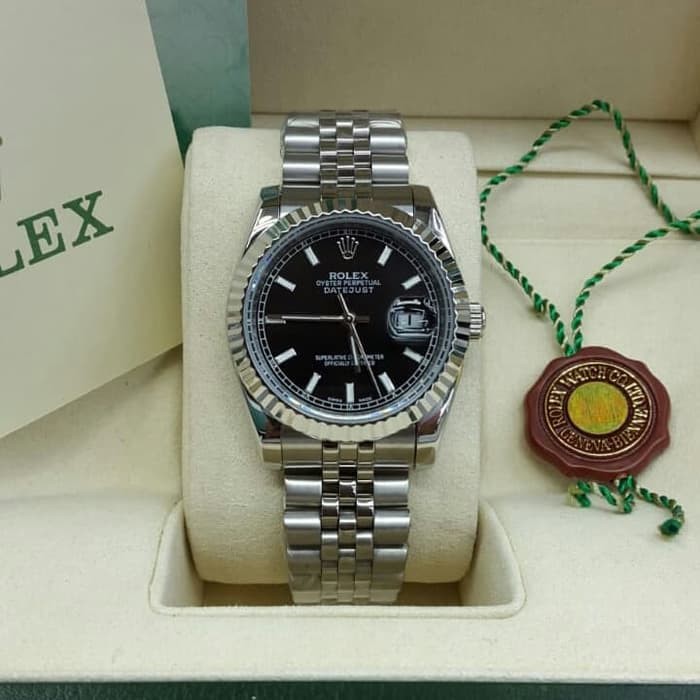 JAM TANGAN PRIA ROLEX OYSTER DATEJUST 36MM BLACK DIAL