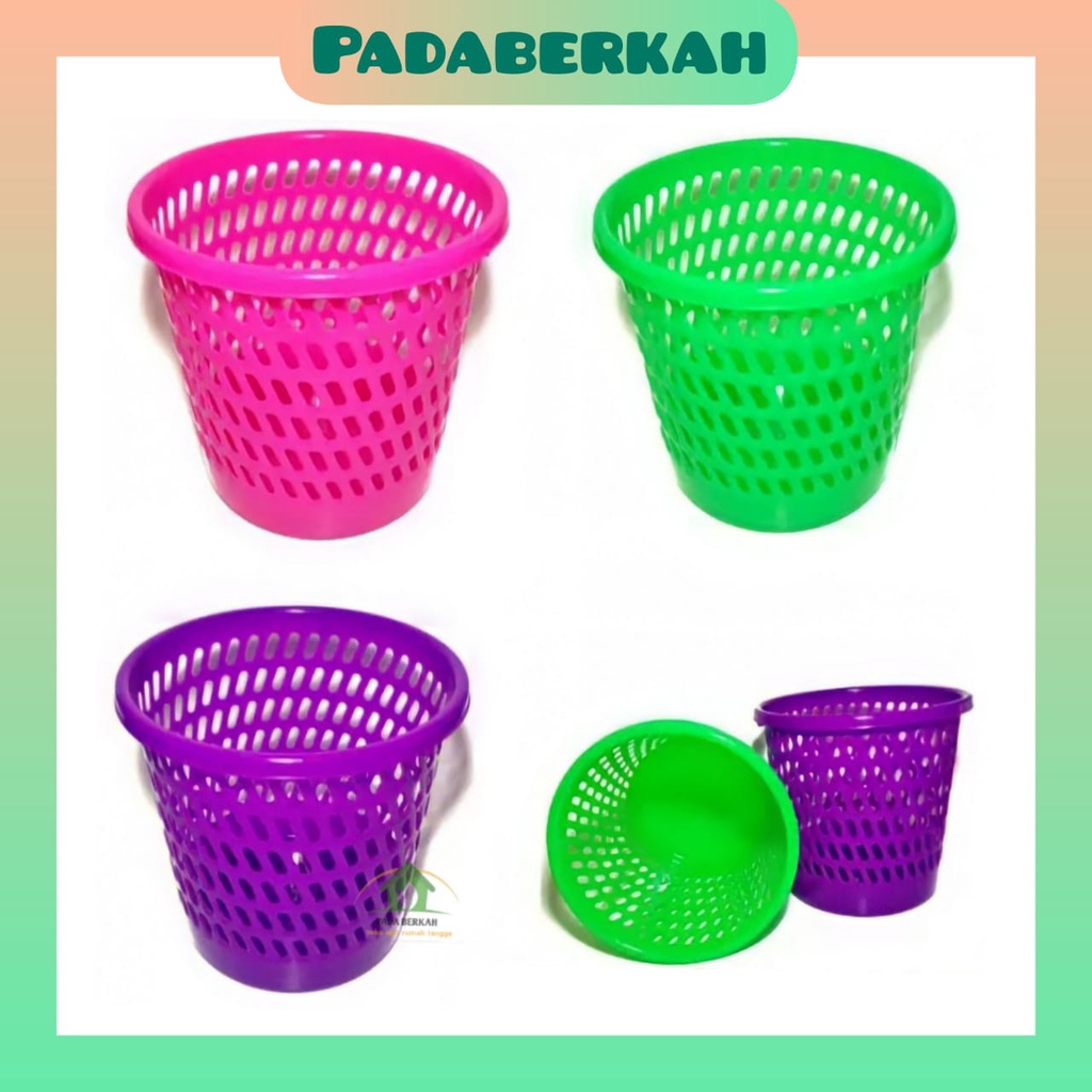 TokoPadaBerkah Keranjang Tempat Sampah Plastik Bolong/ Tong Sampah Bolong/ Tempat Sampah Lubang/ Ker