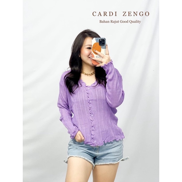 BAJU ATASAN CEWEK WANITA CARDI ZENGO FASHION RAJUT LENGAN PANJANG KEKINIAN