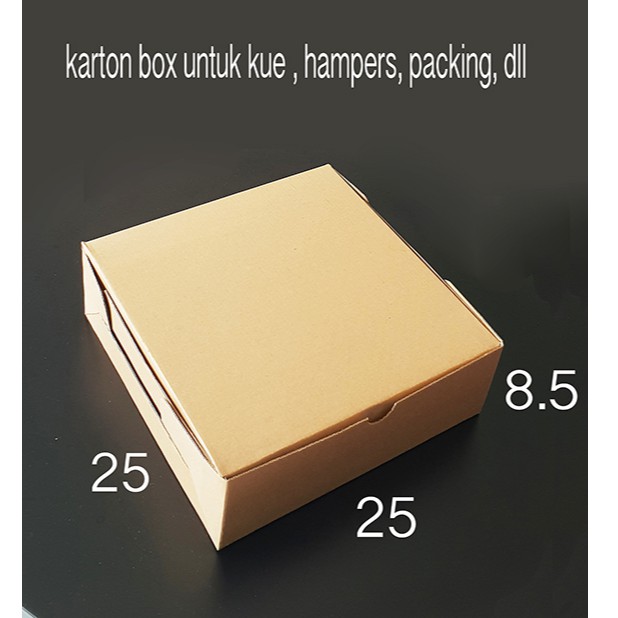 

KARTON CORRUGATED BOX 25X25X8.5 DUS PACKING BROWN KRAFT KARDUS COKLAT KOTAK POLOS DOS HAMPERS