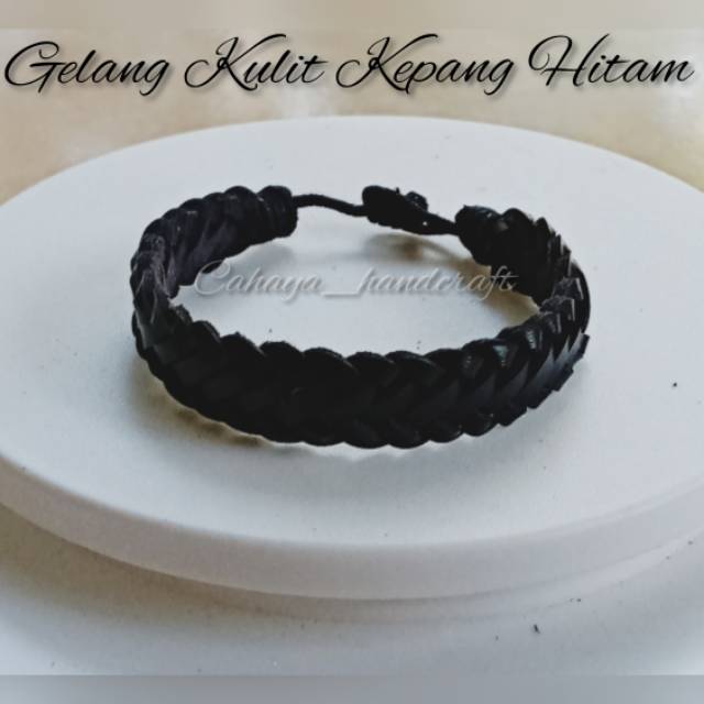 Gelang Kulit Imitasi Layer Anyamm Kepang Hitam Untuk Pria &amp; Wanita