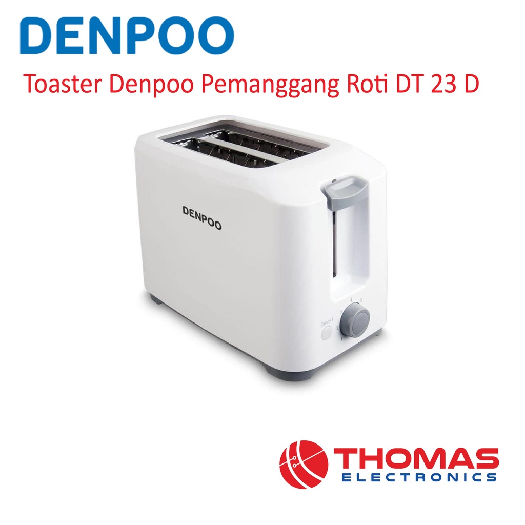 Toaster Denpoo DT 23 D Pemanggang Roti Elektrik 2 Slot Putih