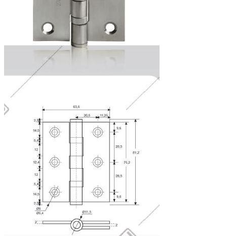 ➣ Deluxe Hinge Dekkson ESS DL 3X2.5X2Mm 2 BB SSS SUS 304 3 Inch Dekson Engsel Pintu Stainless 3 In ♣