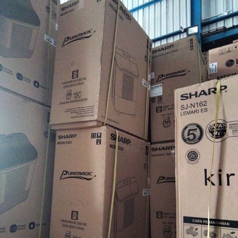 Mesin Cuci Sharp EST 80 MW BK 7 kg Bergaransi Resmi 2 tabung