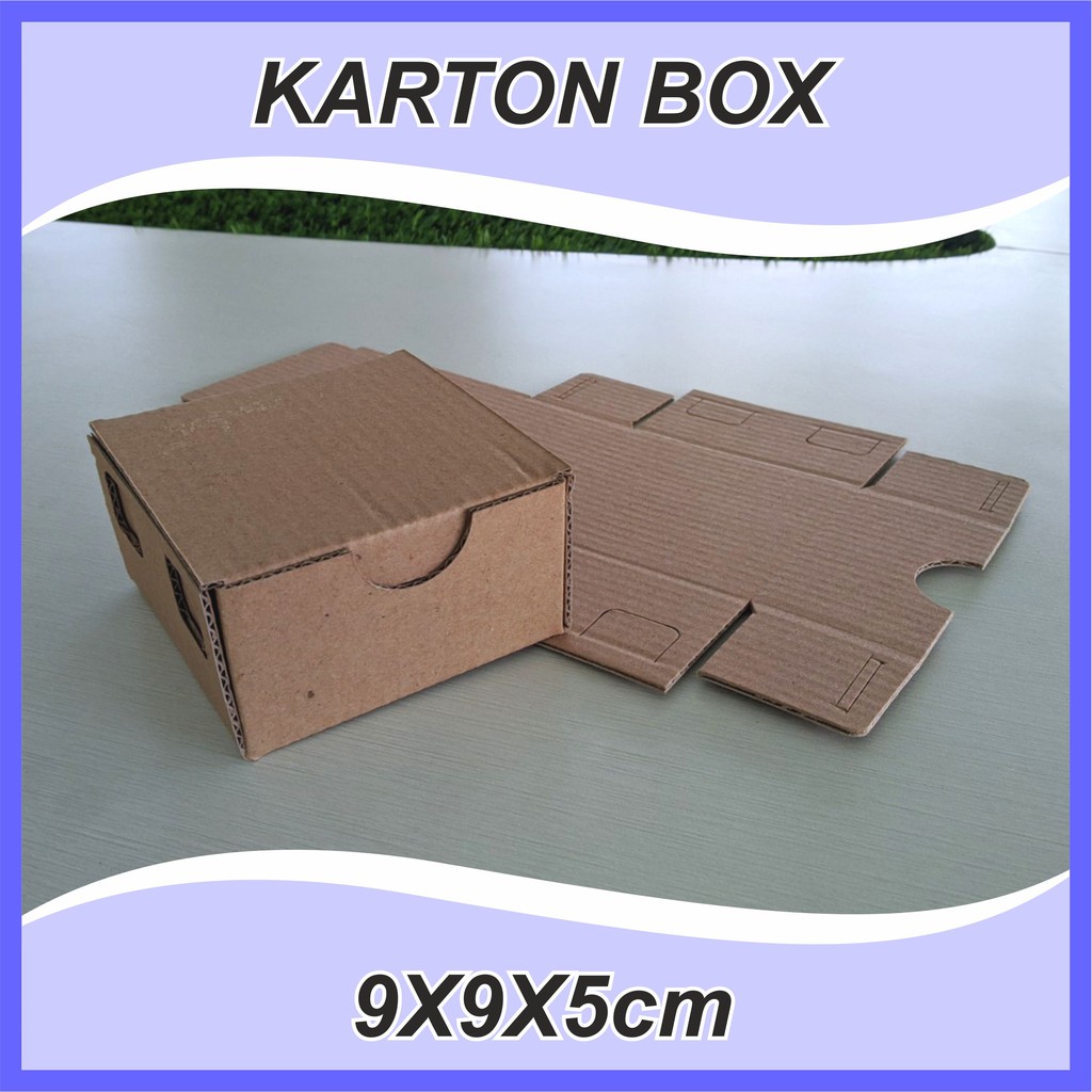 Jual (10 pcs) Karton Box uk 9x9x5 cm Polos EF Kardus Packing Murah box