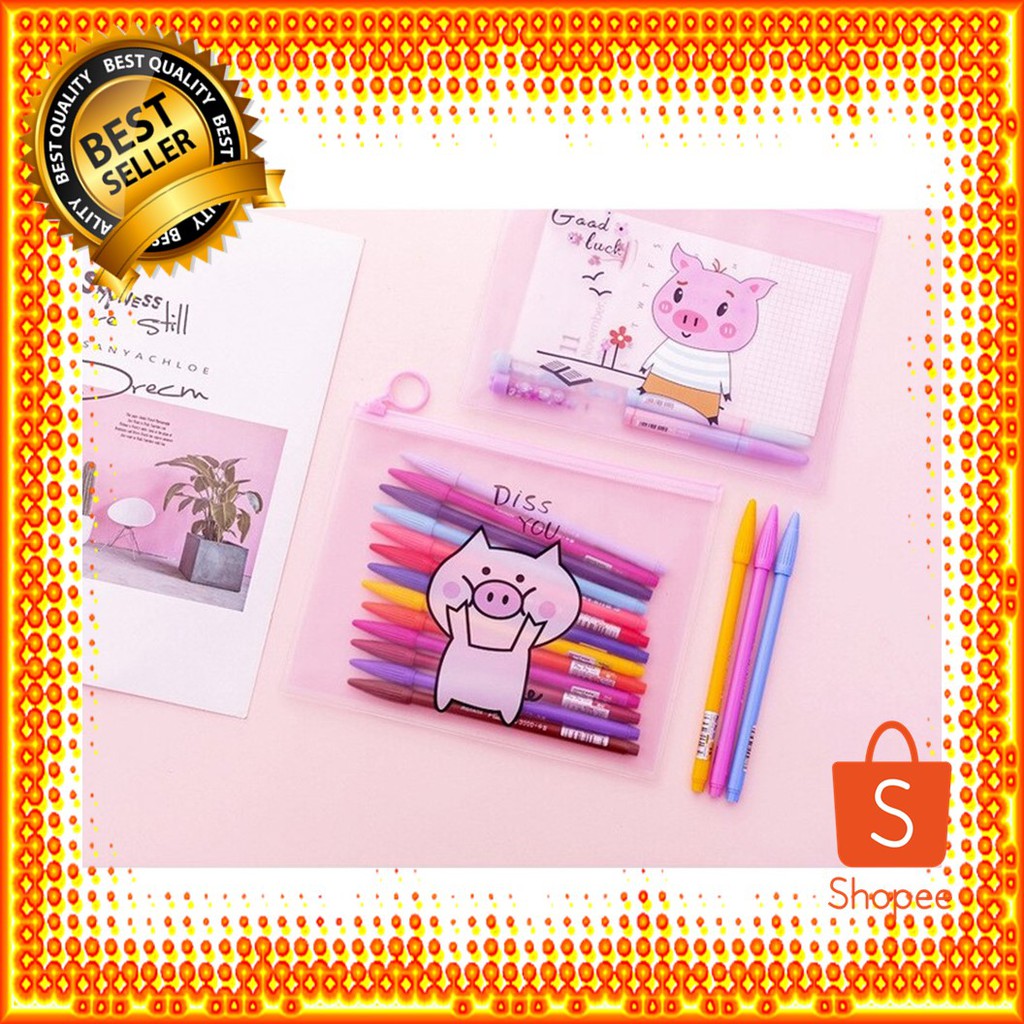 

PF12 Japanese Piggy Cartoon A5 Stationery Pencil Case / Tempat Pensil