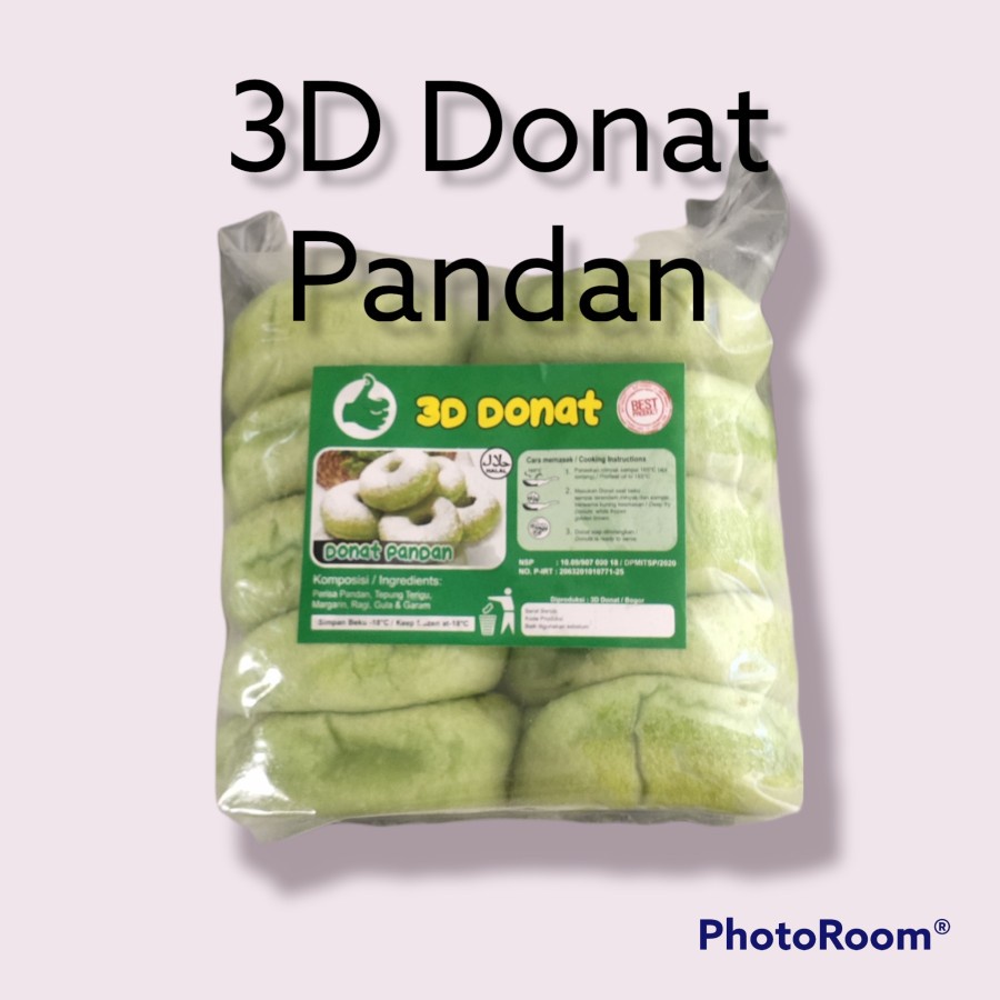 3D Donat Pandan Frozen isi 10