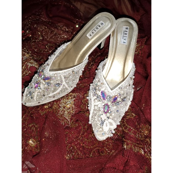 wedding heels/selop pengantin payet/selop brukat