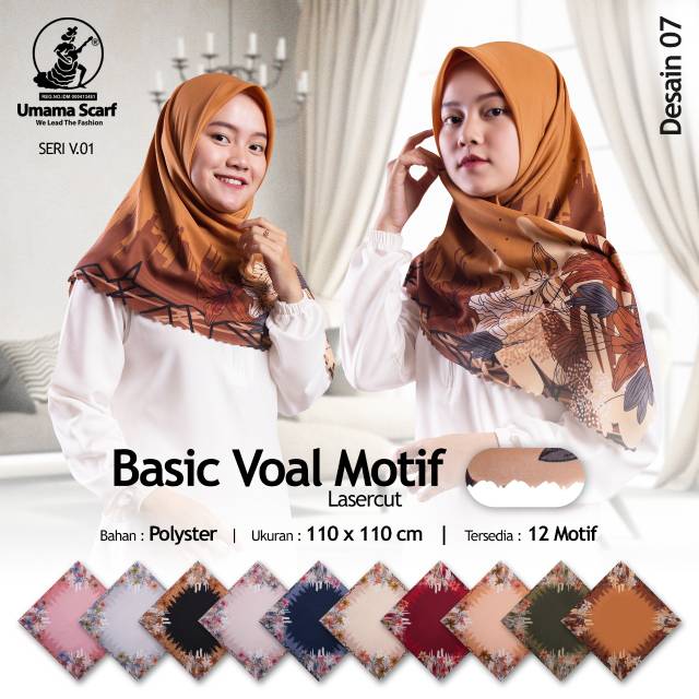 JILBAB PILIH WARNA UMAMA LASER CUT hijab motif krudung motif segiempat motif BASIC VOAL MOTIF  D7