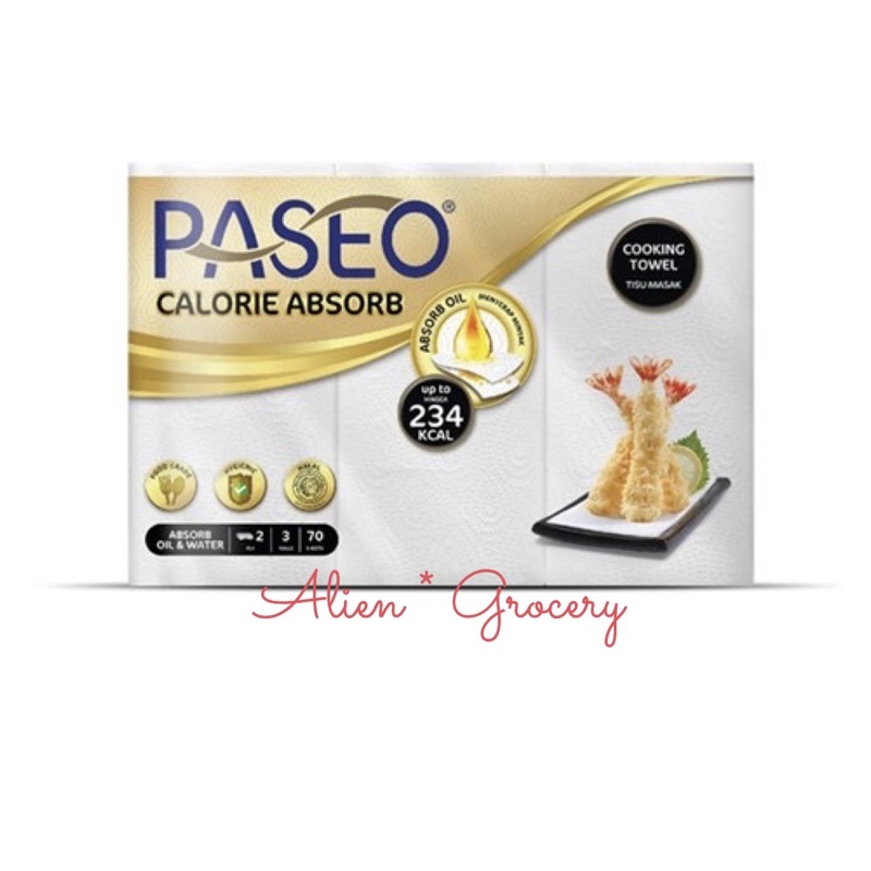 Paseo Kitchen Towel Serap Minyak Tissue Tisu 3 Roll x 70s
