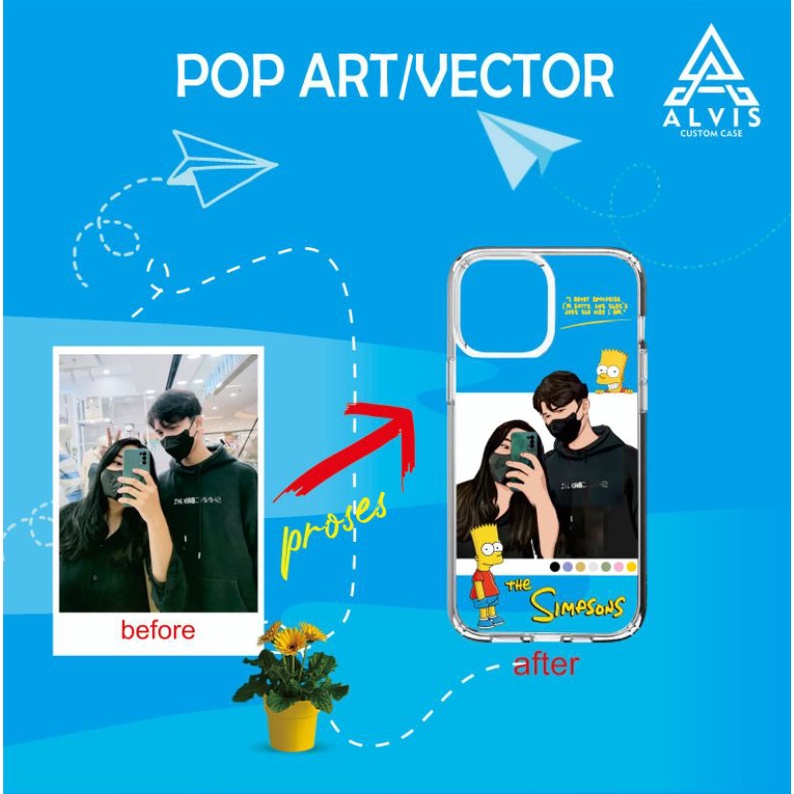 Case anticrak design vector/pop art foto/gambar bebas all type hp