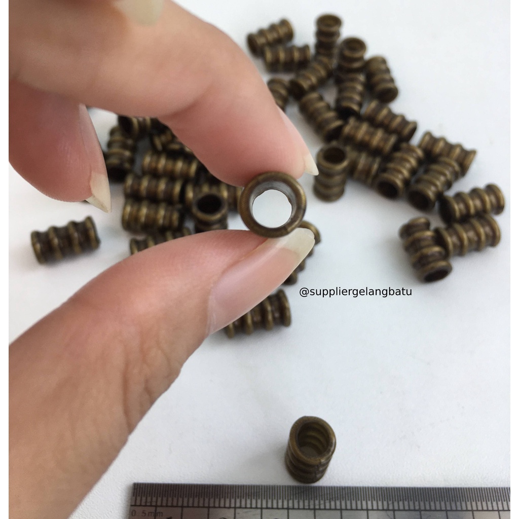 manik spacer tabung pipa bronze bronzo bakar aksesoris anti karat 8mm